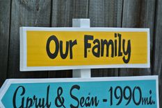Our Family Wood Directional Sign Garden Decor Sign Post Personalized. Christmas Gift Idea 2 small
