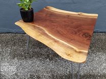 Live Edge Walnut Coffee Table- Dark Wood- Natural Edges- Live Edge Slab Table- Rustic- Modern 3 small