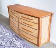 Curved Solid Wood Dresser For Bedroom In Cherry And Curly Maple "Savanna" 2 small
