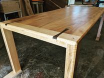 Solid Maple Dining Table With Walnut Inlay 3 small