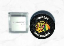 Any Team Crystallized Hockey Puck Nhl Sports Game Size Bling European Crystals Bedazzled Blackhawks 3 small