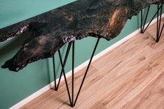 Live Edge Wood Slab Modern Rustic Console Table 4 small