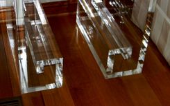 Acrylic End / Side Table Wth Greek Key Base - Hand Crafted, Custom Built 6 small