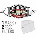 Funny Adult Or Child Fabric Face Mask With 2 Free Filters Adjustable Straps 6 small