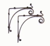 Closet Rod Shelf Bracket Pair /  Wardrobe Bracket - Corbel / Bracket With Rod 2 small