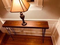Reclaimed Wood Sofa Table - Console Table - Entry Table - Mid-Century Modern With Hairpin Legs 2 small