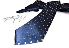 Crystallized Men's Tie Dotted Bling Genuine European Crystals Bedazzled 1 small