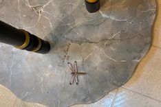Painted Pedistal Table With Trompe L'Oeil Necklace & Faux Marble 4 small
