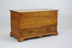 African Ribbon Mahogany Blanket Chest 6 small