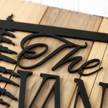 Personalized Metal Family Name and Address Sign with Pine Trees 2 small