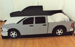 Pickup Truck Twin Kids Bed Frame - Handcrafted - Truck Themed Children's Bedroom Furniture 2 small
