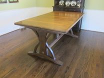 Dutch Pullout Extension Table On Trestle Base 5 small