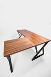 L Desk - Walnut Desk- Midcentury Modern- Metal Base 1 small