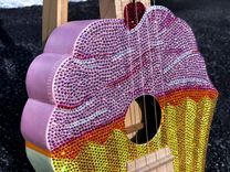 Custom Crystallized Bling Ukulele Genuine European Crystals Bedazzled Music Instrument 5 small