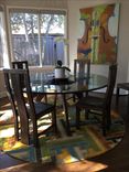 Massive, Extended Walnut Table Base For 72 Inch Glass Top 1 small