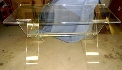 Desk - X Base Frame With Slab Top Or Drawered Top- Hand Crafted Made To Order, Custom Sized 6 small