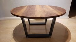 Round Walnut Top With Metal Base Coffee Table 5 small