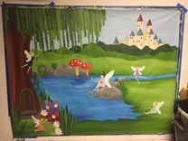 Fairy Princess Mural On Canvas 6'Tall By 8'Wide 2 small