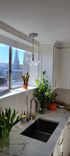 Clear Petra Elliptical Blown Glass Pendant Light 1 small