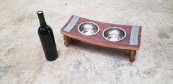 Wine Barrel Elevated Feeding Station - Miya - Retired California Wine Barrel Pet Dish 5 small