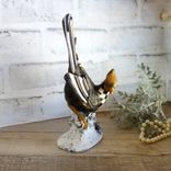 Courtly Songbird Checked Bird Figurine 8.5" Checkered Song Bird Decor 3 small