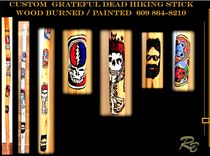 Grateful Dead, Gifts, Walking Stick, Hiking Stick, Custom, Personalized, Walking Stick, Carved 1 small
