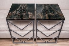 Custom Rustic Modern C-Tables, Cantilever Couch Tables Tv Laptop Stands 1 small