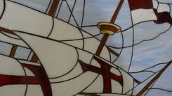Stained Glass Picture Of Santa Maria Columbus Ship 2 small