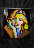 Hand-Made Marilyn Monroe Portrait In Stained Glass. 1 small
