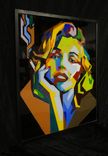 Hand-Made Marilyn Monroe Portrait In Stained Glass. 2 small