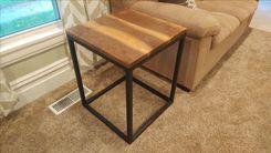 Handcrafted Steel And Wood End Table 1 small