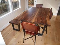 Live Edge Walnut Table & Bench 2 small