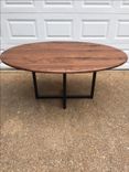 Mid Century Dining Table - Oval Table -Metal Base 3 small