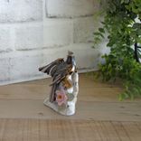 Elegant Checks Songbird Figurine Black And White Checks Decor 2 small