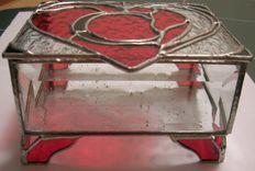 Stained Glass Jewelry Box With Personalized Initial 2 small