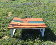 Coffee Table,Live Edge Inlay,Steel Base,Wood Table,Natural Wood,Living Room,Office,Furniture 1 small