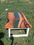 Coffee Table,Live Edge Inlay,Steel Base,Wood Table,Natural Wood,Living Room,Office,Furniture 2 small