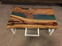 Coffee Table,Live Edge Inlay,Steel Base,Wood Table,Natural Wood,Living Room,Office,Furniture 3 small