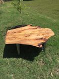 Coffee Table,Live Edge,Natural Wood,Woodworking,Steel Frame,Pecan Wood 1 small