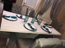 Concrete Table,Dining Table,Modern,Chic,White, 6 small