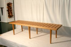 Wegner Style Slat Bench In Cherry 1 small