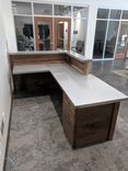 Custom Reception Desk From Walnut And Stainless Steel 6 small
