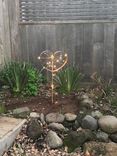 Wine Barrel Heart Yard Sculpture With Fairy Lights 1 small