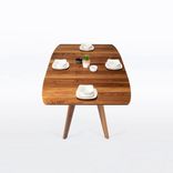 Extendable Dining Table In Solid Walnut Wood With Two Leaves - Seats 6-10 "Bela" 3 small