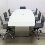 Boat Shape Custom Conference Table, Tempered Glass Top - Omaha Meeting Table 1 small