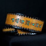 Personalized Tan Leather Guitar Strap With Black Border 5 small
