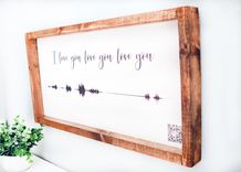 Personalized Soundwave With Qr Code Framed Wood Sign, Custom Voice Recording Memorial Sign 5 small