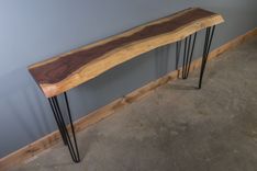 Live Edge Black Walnut Console Table - Sofa Table 4 small