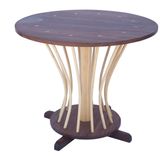 Round Walnut And Ash Spindle Table 1 small