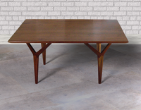 Walnut Coffee Table Wishbone Leg Design.  Modern, Mid-Century, Danish Design Influence. 2 small
